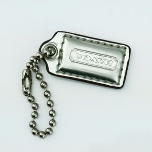 COACH Shiny Silver X-Small hang tag fob charm